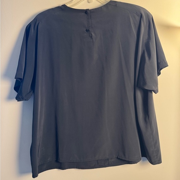 Kathy White VintageChic Black Pleated Blouse with Shoulder pads 22W/24W - Picture 5 of 5